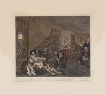 A Rake's Progress, Plate 8: In The Madhouse, ca 1735. Creator: Hogarth, William (1697-1764).