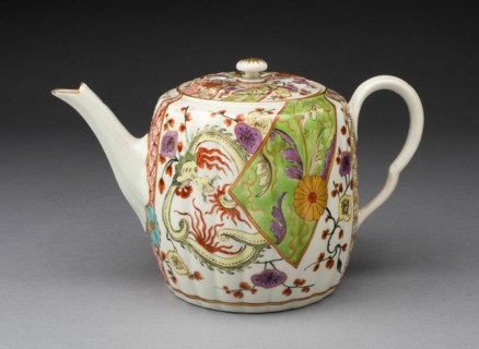 Teapot, Worcester, c. 1770. Creator: Royal Worcester.