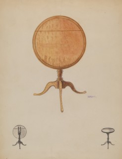 Crow's Nest Tilt Top Table, c. 1936. Creator: Herbert Marsh.