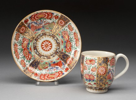 Cup and Saucer, Worcester, c. 1775. Creator: Royal Worcester.