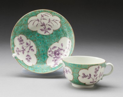 Cup and Saucer, Worcester, c. 1770. Creator: Royal Worcester.