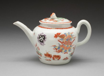 Teapot, Worcester, c. 1760. Creator: Royal Worcester.