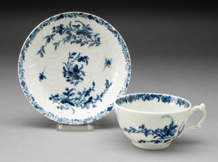 Teacup and Saucer, Worcester, c. 1760. Creator: Royal Worcester.