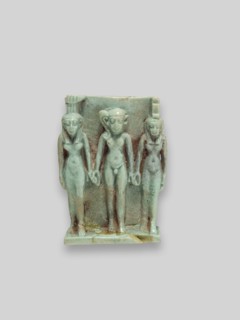 Amulet of Nephthys, Horus the Child, and Isis, Egypt, Late Period, Dynasty 26 (664-525 BCE). Creator: Unknown.