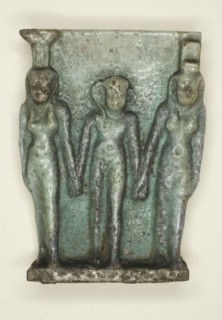 Amulet of the Osirian Triad (Nephthys, Horus, and Isis), Egypt, Late Period, Dynasty 26 (664-525 BCE Creator: Unknown.