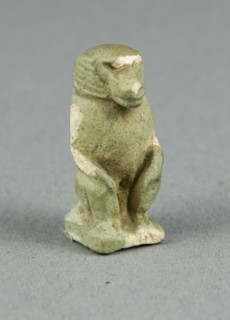 Amulet of the God Thoth as a Seated Baboon, Egypt, Late Period, Dynasties 26-31 (664-332 BCE). Creator: Unknown.