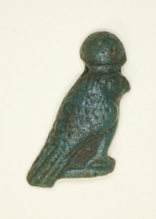 Amulet of the God Khonsu as a Falcon, Egypt, Late Period, Dynasty 26-31 (664-332 BCE). Creator: Unknown.
