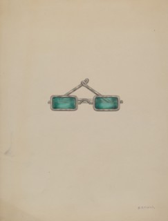 Spectacles with Green Lenses, c. 1936. Creator: Herbert Marsh.