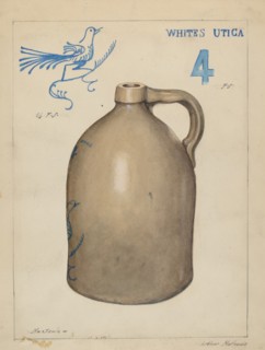 Stoneware Jug, c. 1937. Creator: Arthur Matthews.