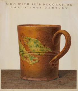 Mug with Slip Decoration, c. 1938. Creator: John Matulis.