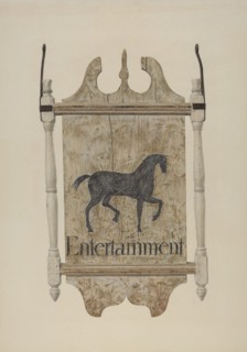 Tavern Sign (Black Horse Tavern), c. 1940. Creator: John Matulis.
