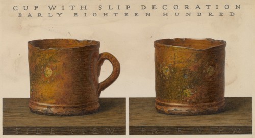 Cup with Slip Decoration, c. 1937. Creator: John Matulis.