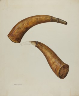 Powder Horn, c. 1937. Creator: Stanley Mazur.