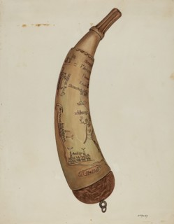 Powder Horn, c. 1940. Creator: William McAuley.