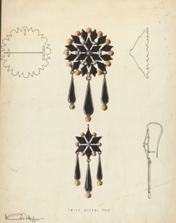 Brooch and Earring, 1935/1942. Creator: Kurt Melzer.