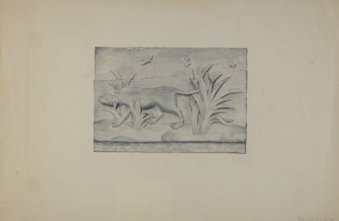 Relief Panel of Dog, 1935/1942. Creator: Flora Merchant.