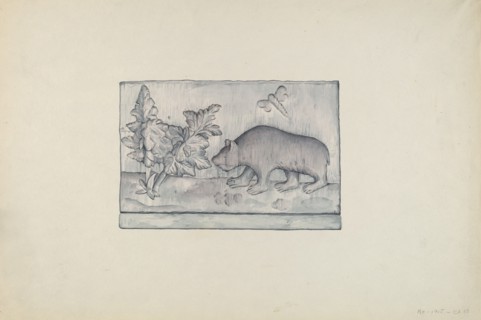 Relief Panel of Bear, 1935/1942. Creator: Flora Merchant.