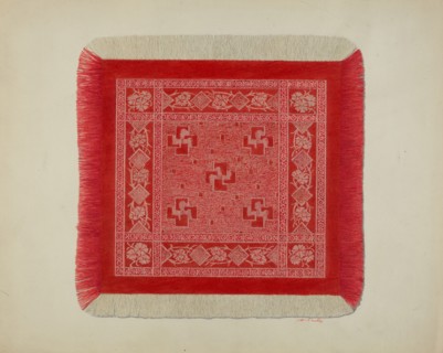Red and White Napkin, c. 1941. Creator: Merkley, Arthur G..
