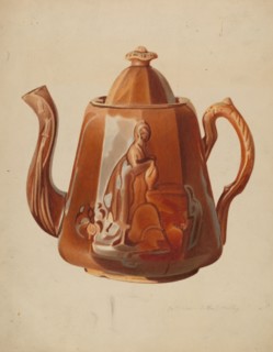 Stoneware Teapot, 1935/1942. Creator: Merkley, Arthur G..