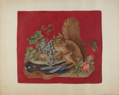 Chair Seat Cover, c. 1942. Creator: Stella Mosher.