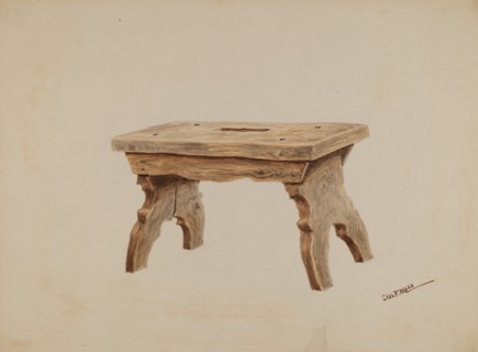 Footstool, c. 1937. Creator: Charles Moss.