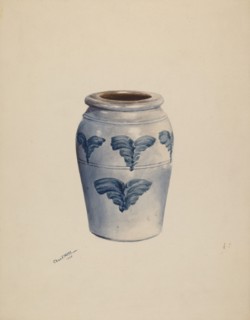 Gray Stoneware Crock, c. 1937. Creator: Charles Moss.