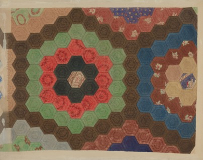 Shaker Patchwork Quilt, c. 1941. Creator: Elbert S. Mowery.