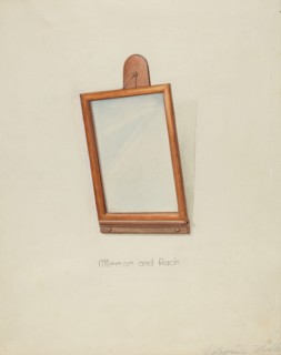 Shaker Looking Glass and Rack, 1935/1942. Creator: Victor F. Muollo.