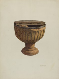 Baptismal Font, c. 1940. Creator: Raymond E. Noble.
