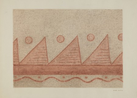 Section of Wall Decoration-Mission San Francisco de Assis (Dolores), c. 1940. Creator: Hilda Olson.