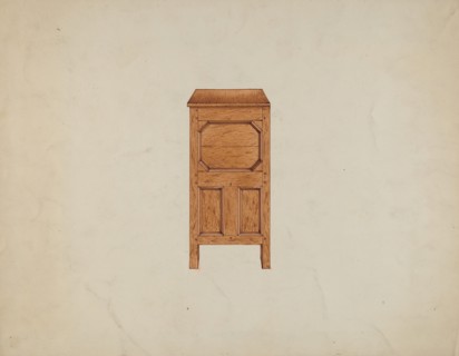 A Connecticut-type Hadley Chest-side View, c. 1936. Creator: Martin Partyka.