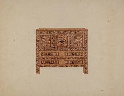 A Connecticut-type Hadley Chest, c. 1936. Creator: Martin Partyka.
