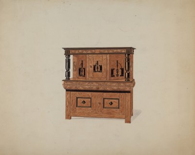 Guilford Press Cupboard, c. 1936. Creator: Martin Partyka.