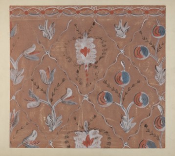 Hand Painted Wall (Detail), c. 1939. Creator: Martin Partyka.