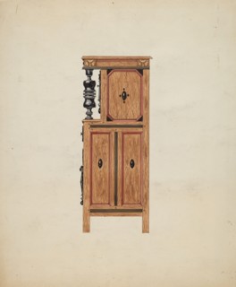 Side View of Hartford Cupboard, c. 1936. Creator: Martin Partyka.