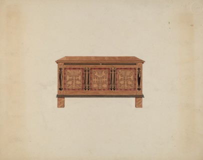 Blanket Chest - Front View, c. 1936. Creator: Martin Partyka.