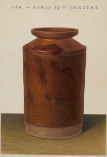 Red Glazed Preserve Jar, c. 1938. Creator: Alfred Parys.