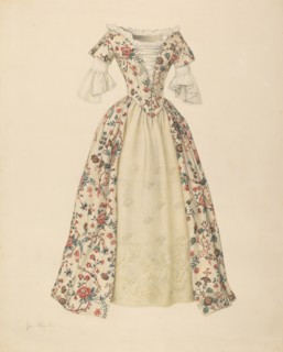 Dress with Quilted Petticoat, 1935/1942. Creator: Jean Peszel.