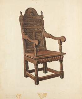 Jacobean Armchair, c. 1940. Creator: Lawrence Phillips.