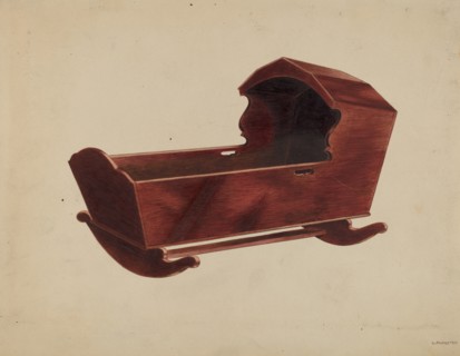 Mahogany Cradle, c. 1937. Creator: Louis Plogsted.