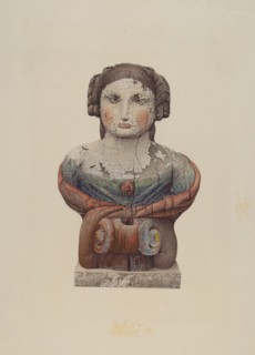 Figurehead from the "Lady Clinton", c. 1938. Creator: Robert Pohle.