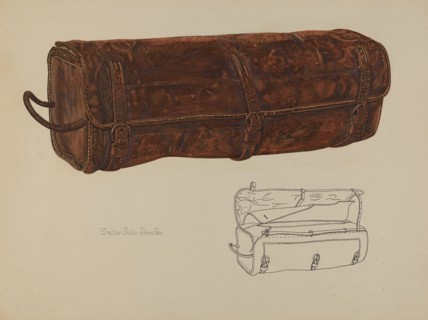 Leather Mail Bag, c. 1938. Creator: Walter Praefke.