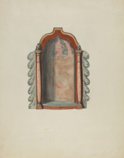 Shrine for statuette, probably 1940. Creator: Albert Pratt.