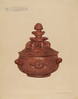 Covered Bowl, 1935/1942. Creator: Jessica Price.