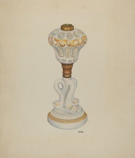 Dolphin Base Lamp, c. 1938. Creator: Ray Price.