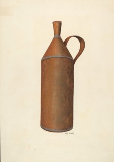 Tin Bottle, c. 1940. Creator: Ray Price.