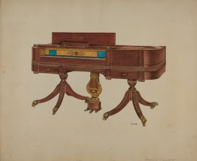 Grand Piano, c. 1938. Creator: Ray Price.
