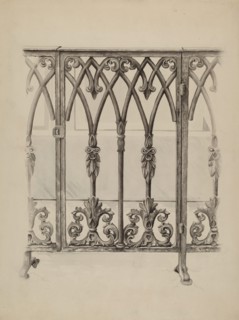 Cast Iron Gate Railing, c. 1936. Creator: Ray Price.