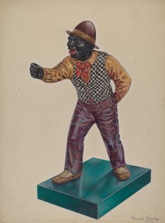 Cast Iron Hitching Post, c. 1938. Creator: David Ramage.