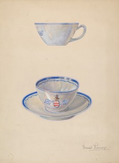 Teacup and Saucer, c. 1939. Creator: David Ramage.